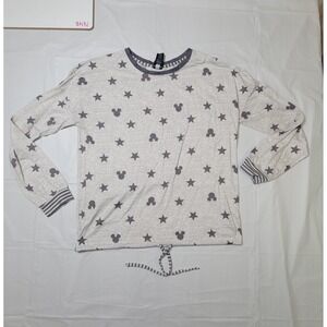 Womens Disney Gray Mickey Mouse pajama top.  Size Medium.  Drawstring waist.